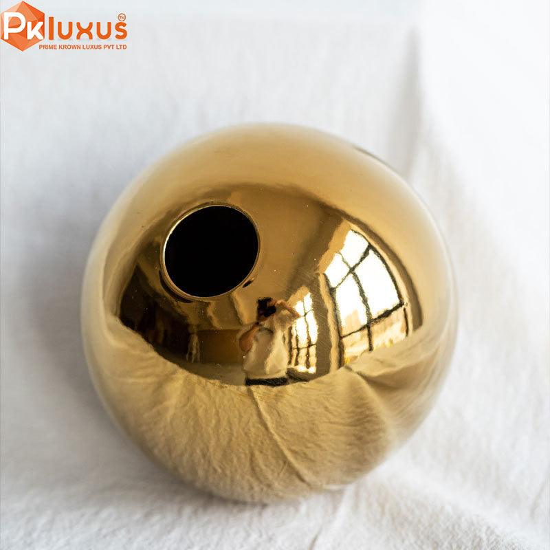 Set Of 3 Luxury Golden Ball Ceramic Vases By PK LUXUS™ - PK LUXUS