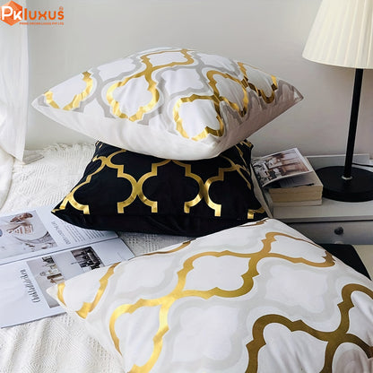 4pcs, Golden Foil Geometric Throw Pillow Covers By PK LUXUS™