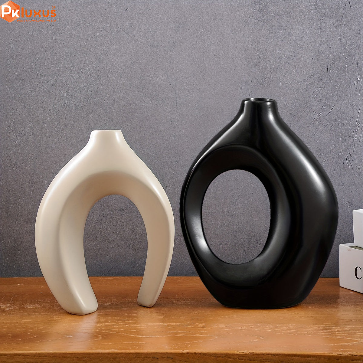 Set of 2 Creative Couple Resin Vases, Large and Medium Sizes By PK LUXUS™