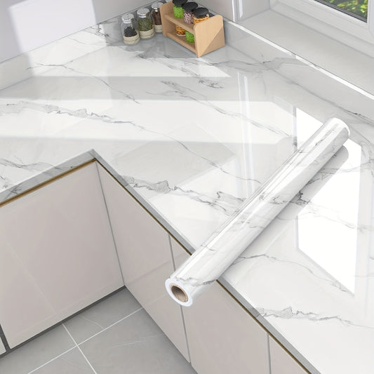 Premium White Marble Pattern Self-Adhesive Wallpaper By PK LUXUS™