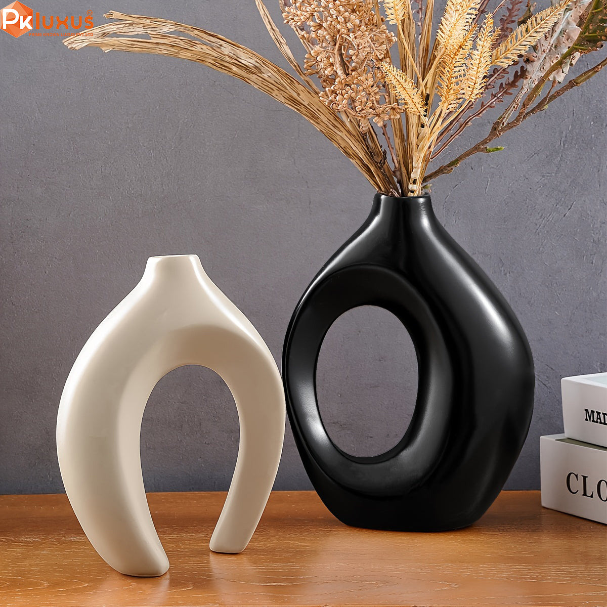 Set of 2 Creative Couple Resin Vases, Large and Medium Sizes By PK LUXUS™