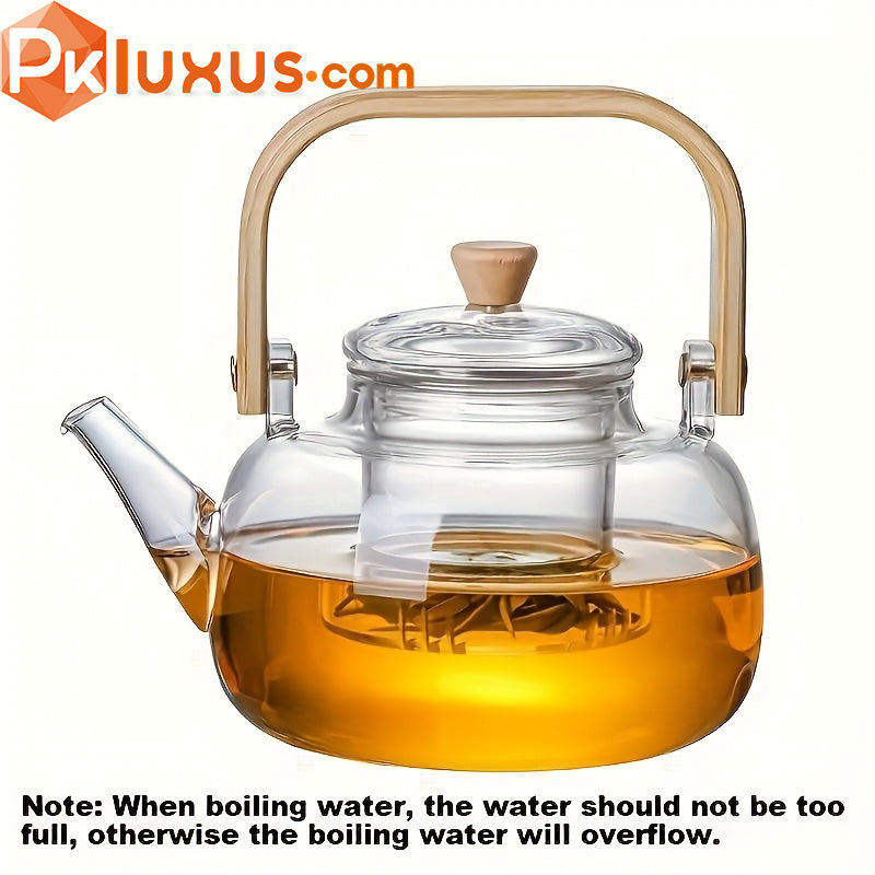 High-Quality Double Wall Glass Teapot with Bamboo Handle PK LUXUS™ - PK LUXUS