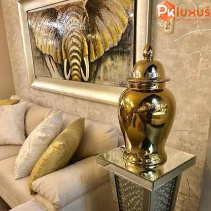 Luxury Full Gold Ceramic Jar with Lid By PK LUXUS™ - PK LUXUS