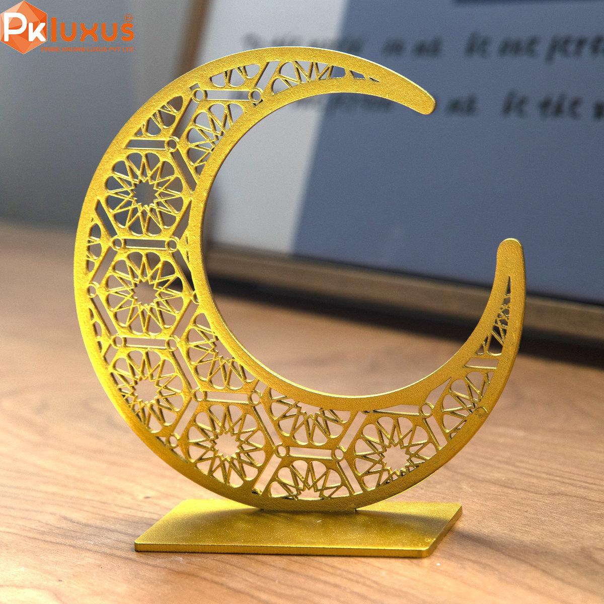 Golden Moon Skeleton Wooden Craft Ornament | Table Decoration | PK LUXUS™ - PK LUXUS