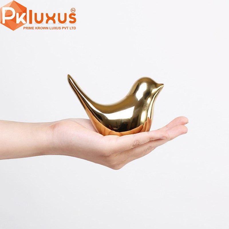 Premium Quality Set of 2 Golden Sparrow Statues | PK LUXUS™ - PK LUXUS